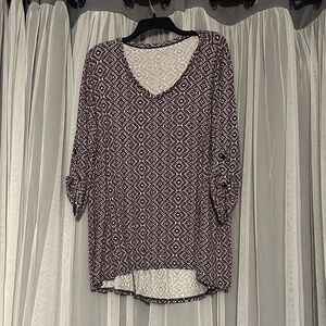 Covington Women's Tunic - Black and White Pattern